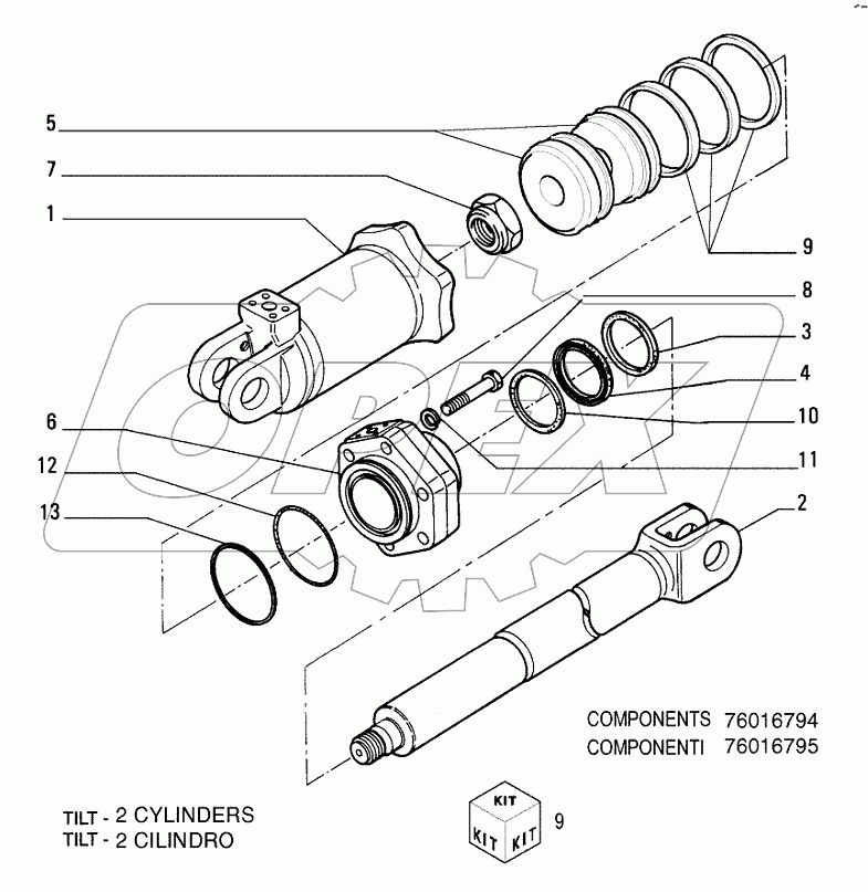 HYDRAULIC TILT ­ ANGLEDOZER (HA) ­ OPTIONAL CODE 76078427