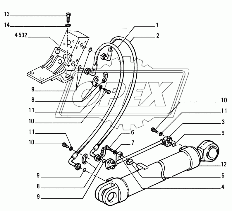 RIPPER (PD) ­ LIFT CYLINDERS PIPING ­ OPTIONAL CODE 784115081