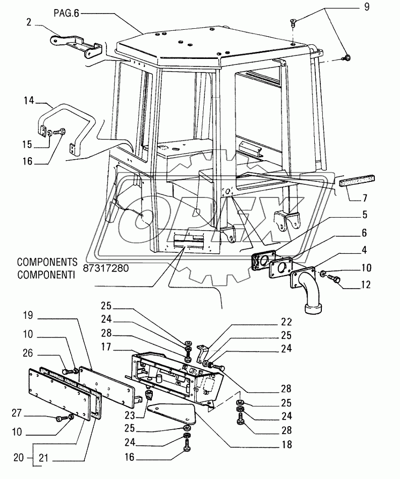 ROPS CAB ­ FRONT WINDSHIELD WIPER ­ OPTIONAL CODE 784133051 1