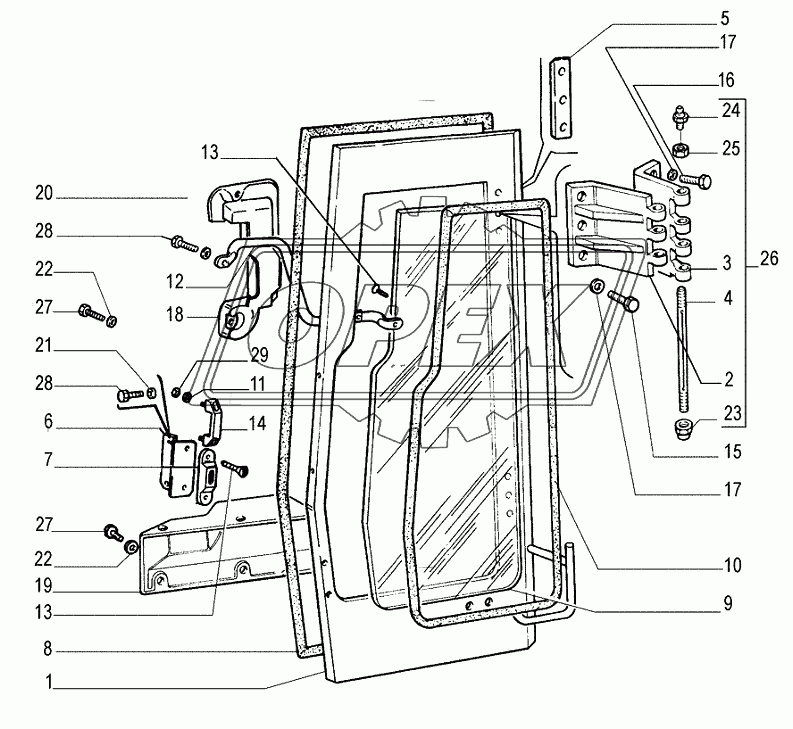 ROPS CAB ­ DOOR ­ OPTIONAL CODE 784133051