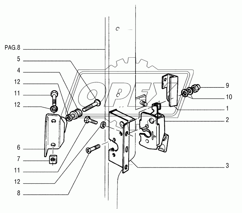 ROPS CAB ­ LOCK ­ OPTIONAL CODE 784133051