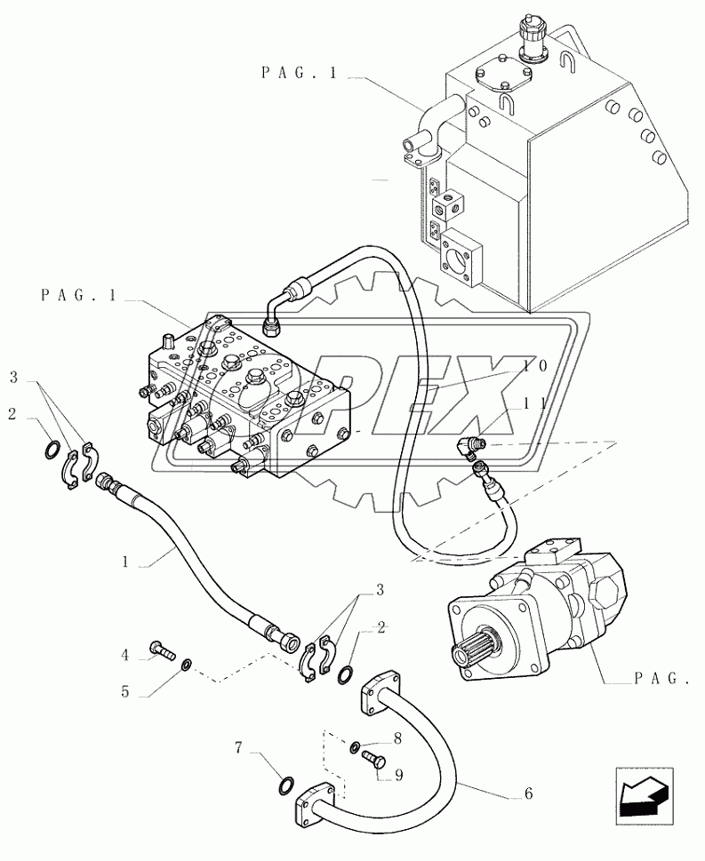 3.434(05) ­ HYDRAULIC SYSTEM PIPING