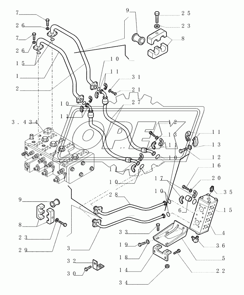 3.470(01) ­ CONTROL PIPING ­ REAR