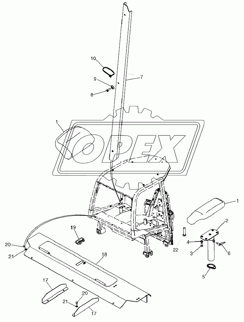 CANOPY, ROPS ­ ARMRESTS, TOOLBOX AND COVERS