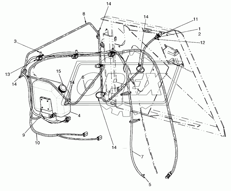 CAB ­ WASHER, WINDSHIELD