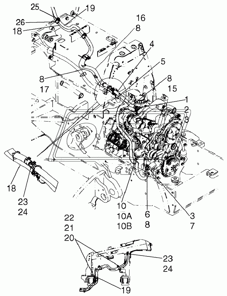 CAB ­ HEATING SYSTEM (AT ENGINE)