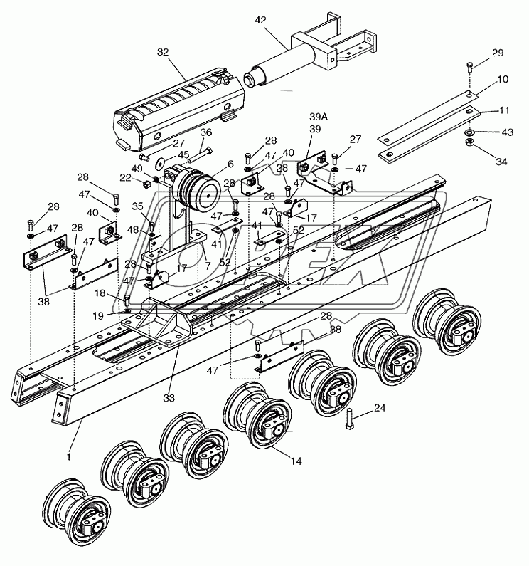 FRAME, TRACK ­ ROLLER AND RECOIL HOUSING