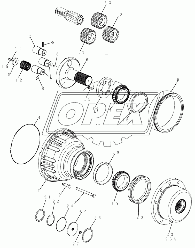 FINAL DRIVE ASSY, HUB