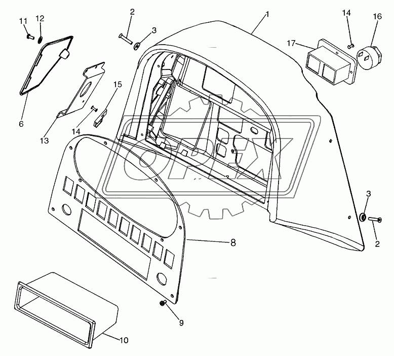 CONSOLE, FRONT ­ CAB