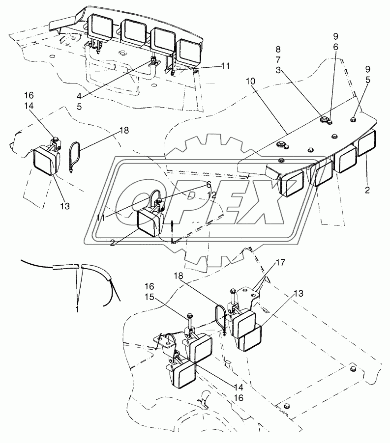 HARNESS, LAMP ­ CANOPY, ROPS