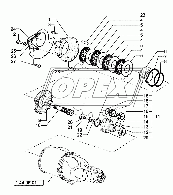 Rear axle (power­shift) 2