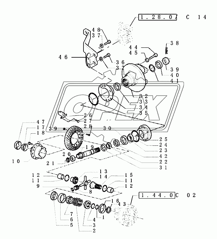 Rear axle (power­shift) 3