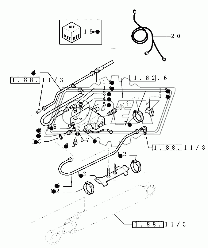Блокировочный клапан на цилиндрах подъемника лопаты 1