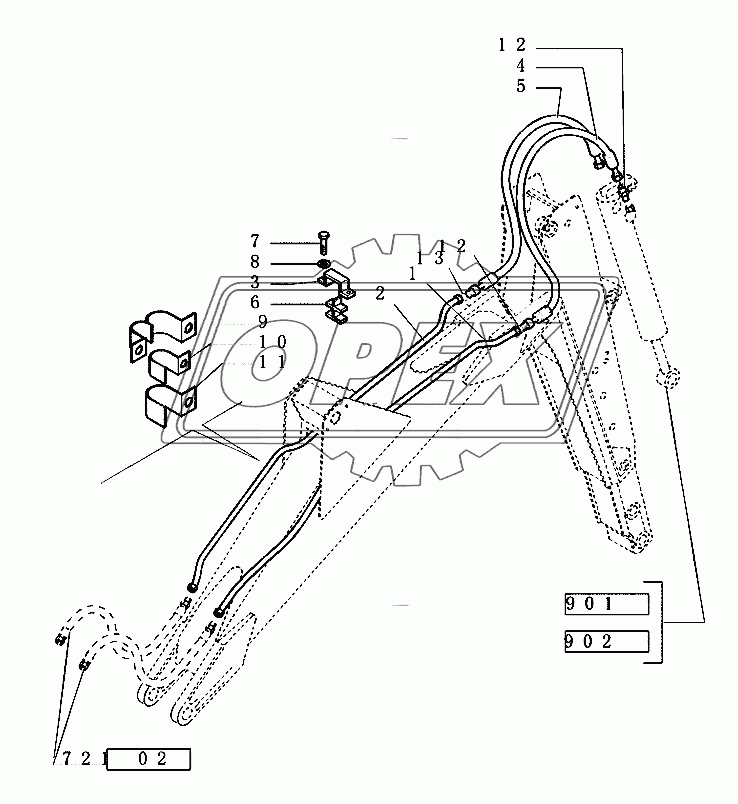 Оборудование выдвижной стрелы с педальным приводом (center pivot) 2
