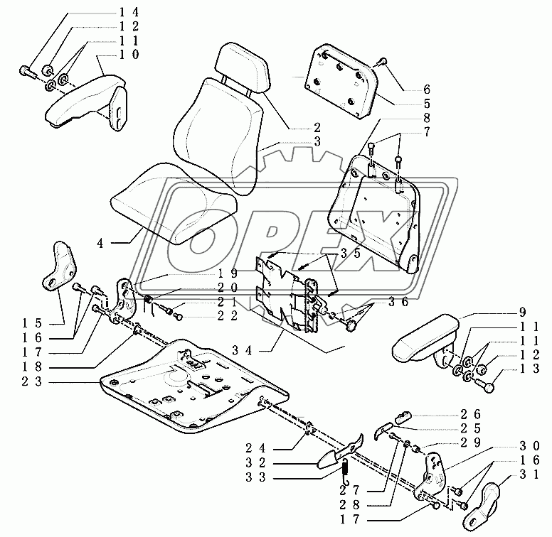 Сиденье подушка, подлокотник и related parts 4
