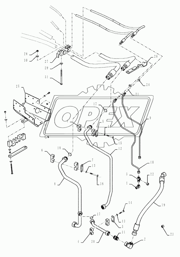 (35.220.01) - REMOTE HOSE LAYOUT - FRONT SECTION