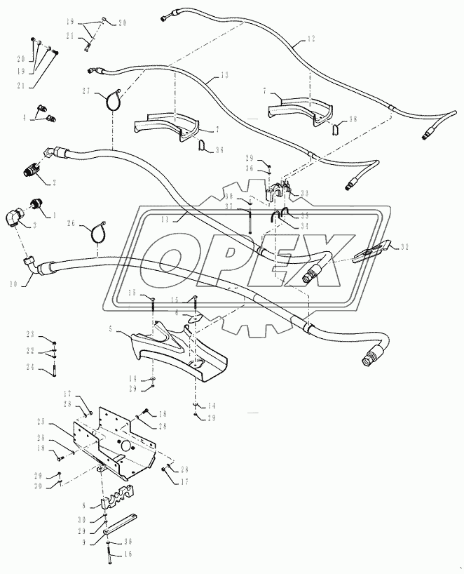 (35.220.02) - REMOTE HOSE LAYOUT - REAR SECTION