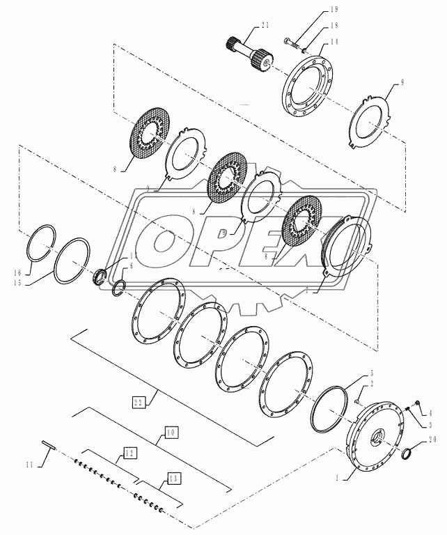 (44.100.07) - 315 SERIES AXLE - BRAKE AND RIGHT-HAND CARRIER - T9.390