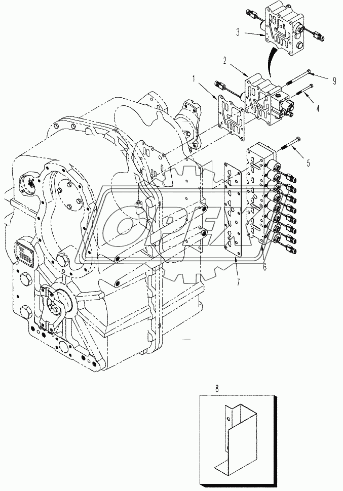POWER SHIFT TRANSMISSION - VALVE AND PUMP MOUNTING