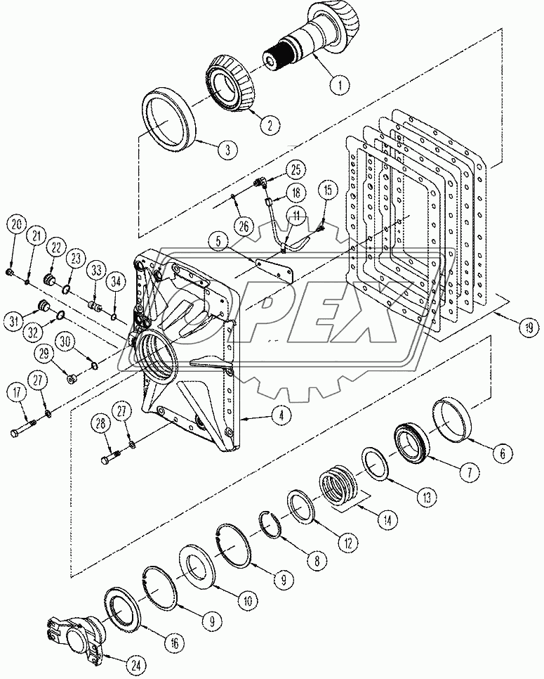 AXLE ASSY - FRONT COVER (TJ375, TJ425)