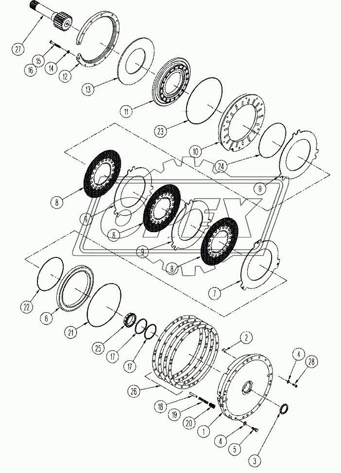 AXLE ASSY - BRAKE AND RIGHT-HAND CARRIER (TJ375, TJ425)