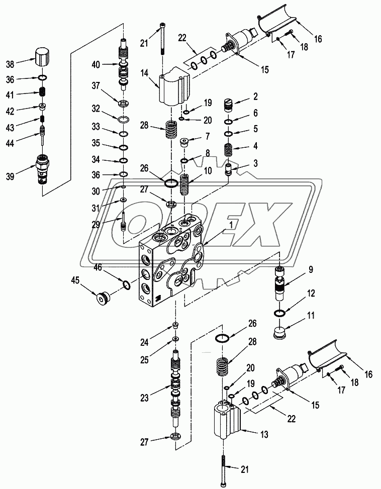 MAIN AND AUXILIARY VALVE ASSY - ELECTRONIC REMOTE