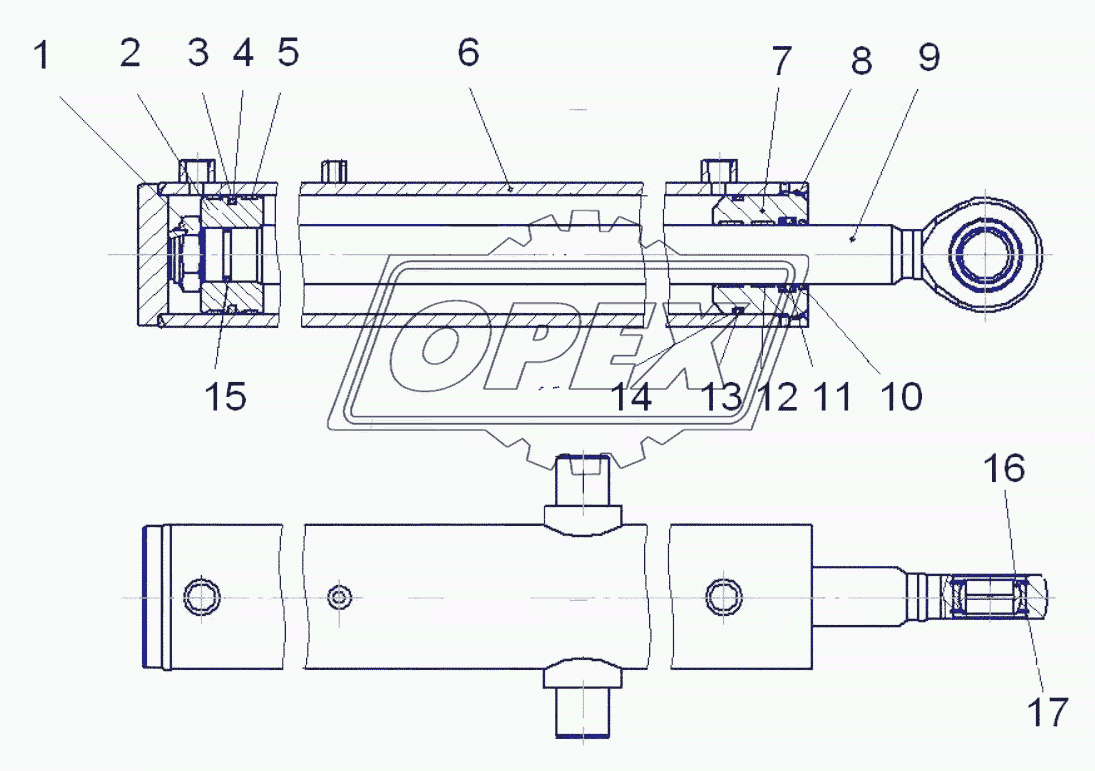 Гидроцилиндр подъема рыхлителя ЦГ-100.50х560.31 (ДЗ-122Б.08.05.000-02)