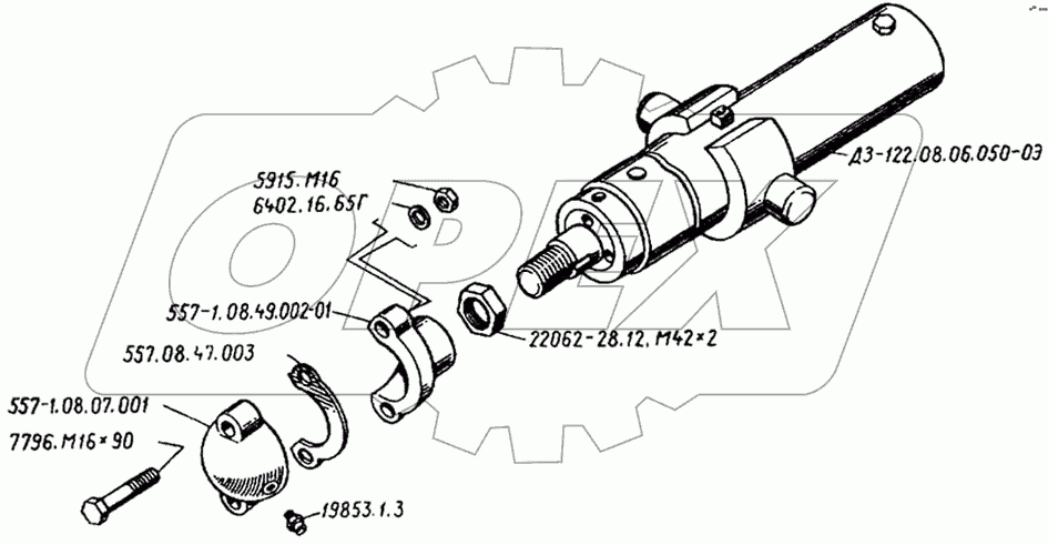 Гидроцилиндр ДЗ-122.08.06.000-01