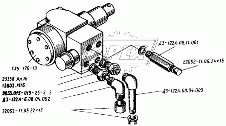 Руль гидравлический ДЗ-122А-6.08.04.000