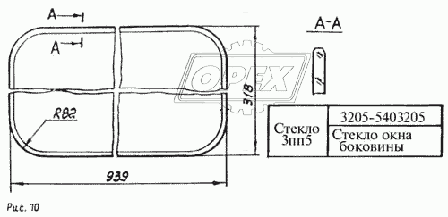 Стекла окна боковины
