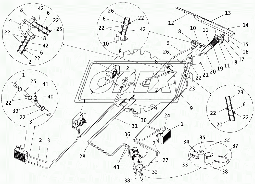 Система отопления автобуса ПАЗ3205307