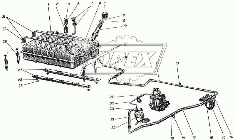 Топливный бак и топливопровод