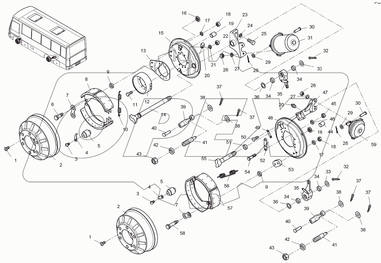  Тормоза рабочие передние, задние и барабаны