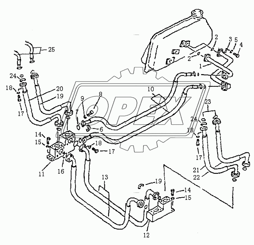 HYDRAULIC PIPING (TANK TO LIFT CYLINDER) (PD165YS)