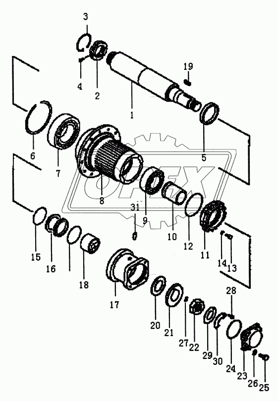 FINAL DRIVE SHAFT AND HUB (PD165Y)