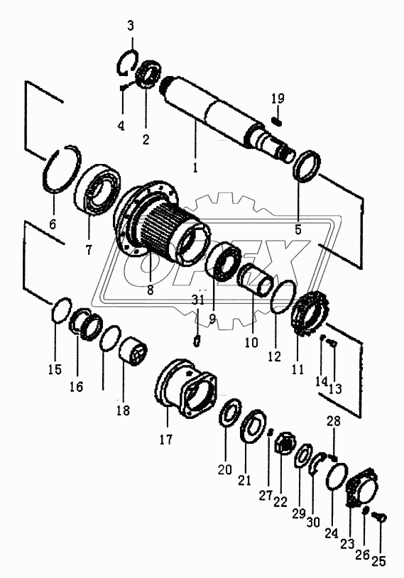 FINAL DRIVE SHAFT AND HUB (PD165S)