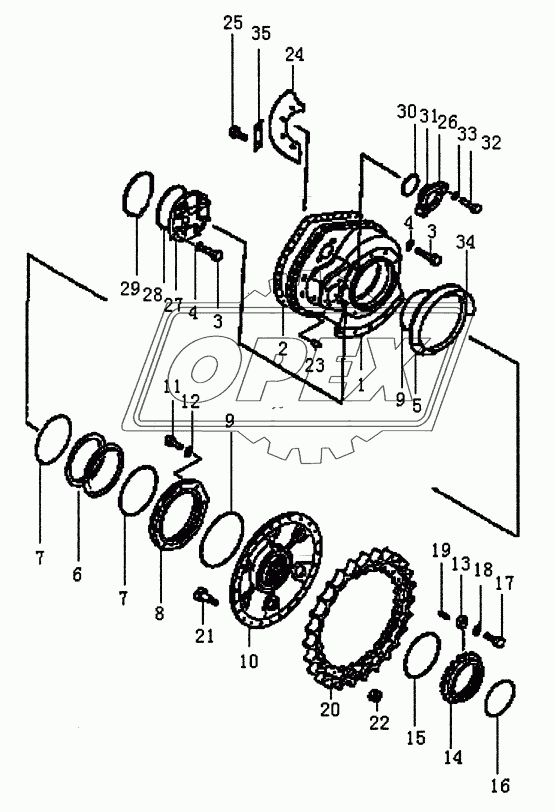 FINAL DRIVE CASE AND SPROCKET (PD165Y)