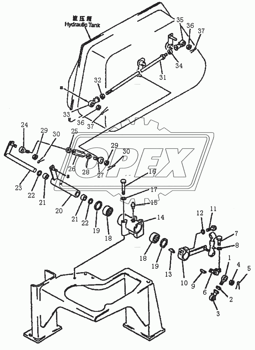 LIFT AND RIPPER CONTROL LINKAGE (PD220Y-1)