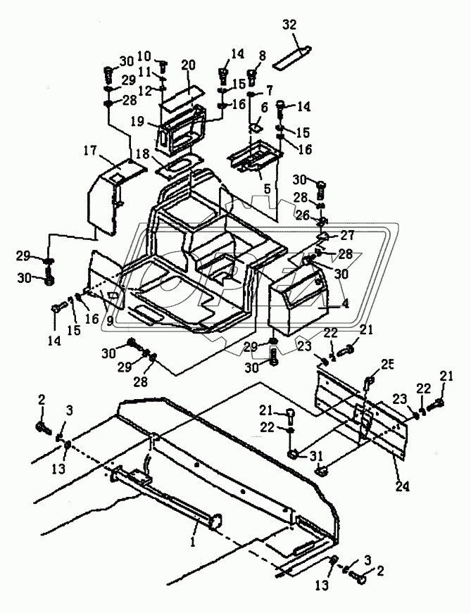 SUPPORT AND REAR COVER (PD220Y-1)