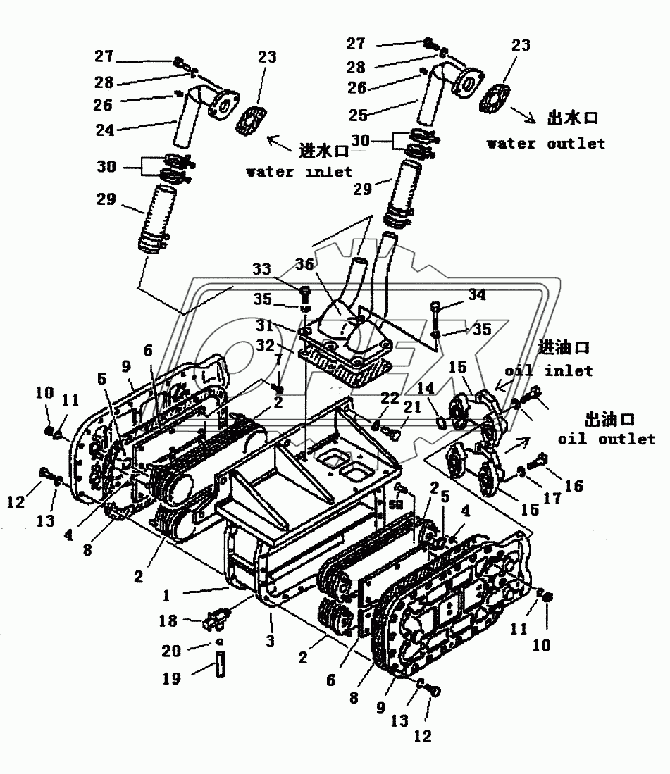 OIL COOLER PD320Y-1 PD320Y-2