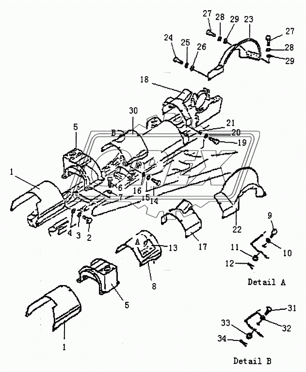 TRACK ROLLER FRAME COVER PD320Y-1 PD320Y-2