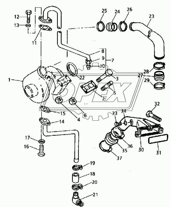 TURBOCHARGER, MANIFOLDS AND AIR CHARGE COOLER 3