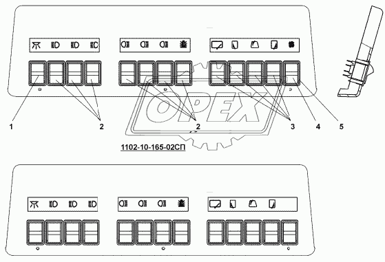 1102-10-165CП/-02СП Щиток выключателей