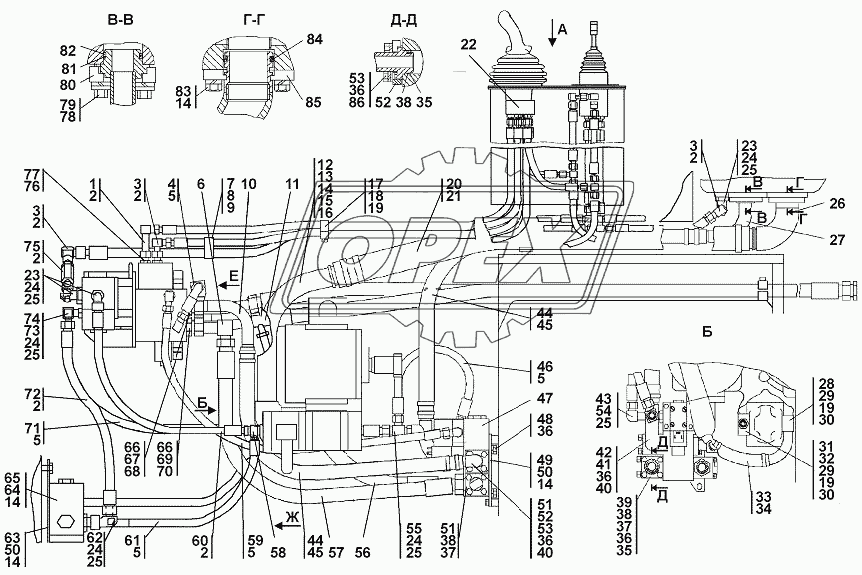 1101-26-2-01СП/-02СП Установка гидросистемы 1