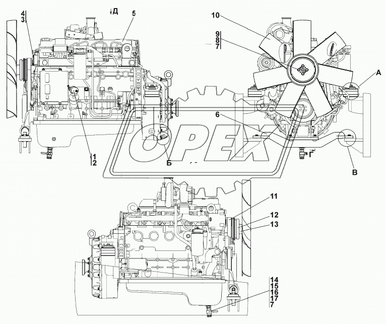 1106-01-4СП/-01СП Установка двигателя QSB 6,7-C «Cummins» 1