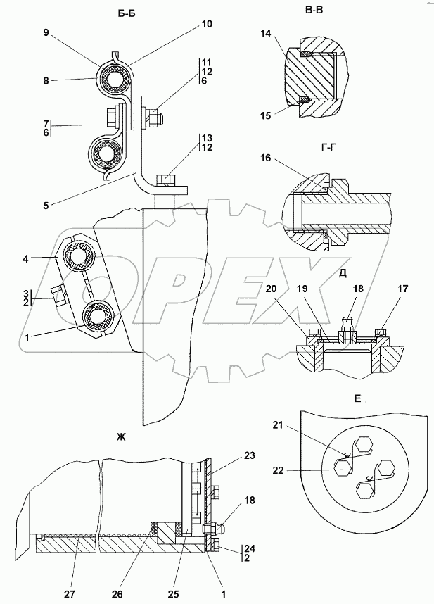 1101-26-12СП Установка гидроцилиндров
