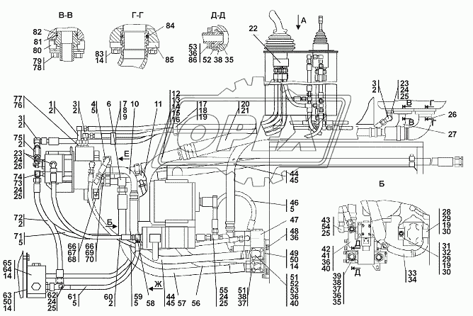 1101-26-2-01СП/-02СП Установка гидросистемы 1