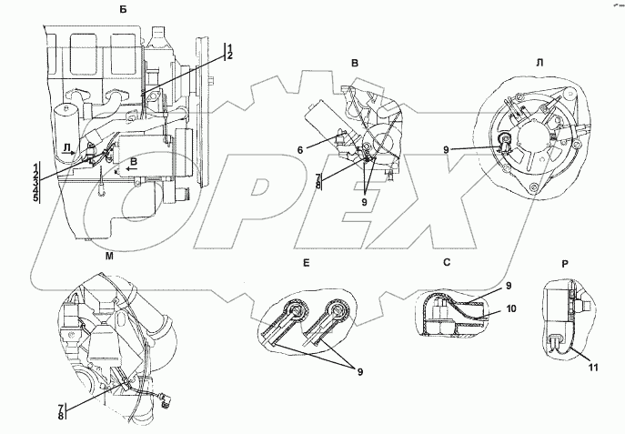 2502-10-14СП Электрооборудование двигателя