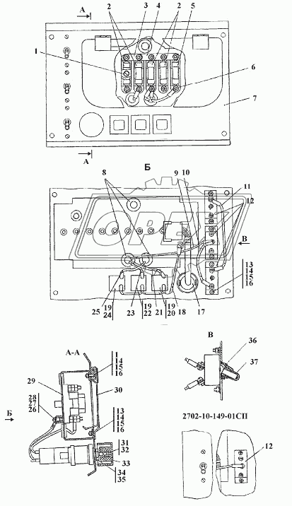 2702-10-149СП/-149-01СП Панель выключателей