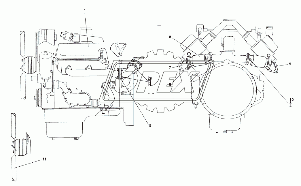 1102-01-10-01СП Двигатель ЯМЗ-236 с оборудованием